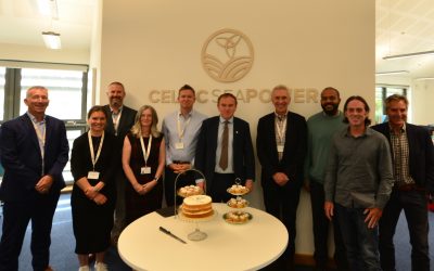 Photo of the team with George Eustice at Celtic Sea Power official launch