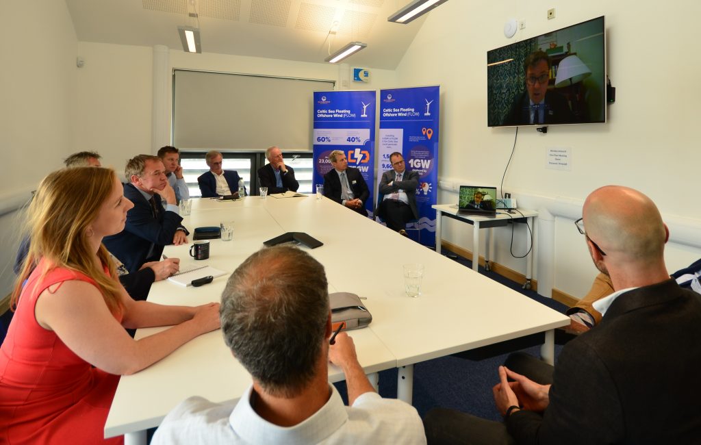 Photo of local wind developers listening to Greg Hands