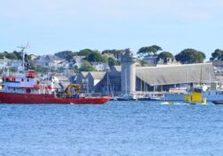 Our first Floating LIDAR buoy being towed out of Falmouth Harbour by local marine contractor KML Our first Floating LIDAR buoy being towed out of Falmouth Harbour by local marine contractor KML